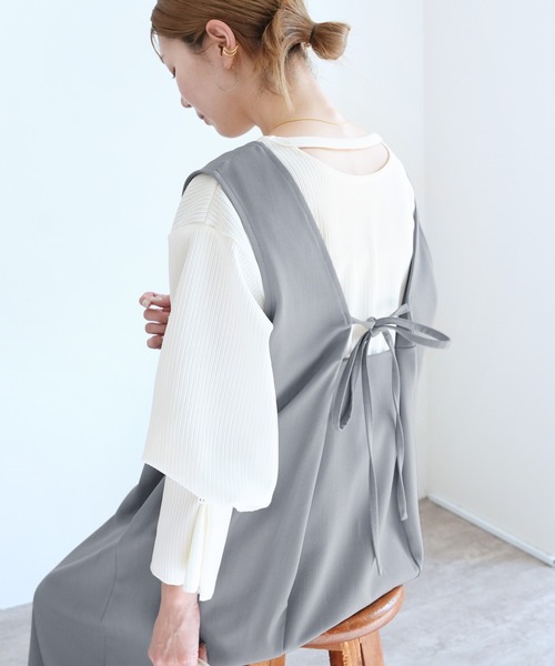「reca」 サロペットスカート TALL ブラック レディース_画像6