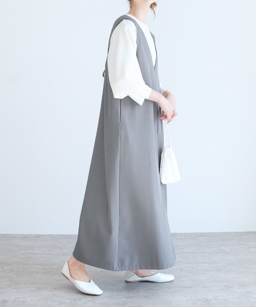 「reca」 サロペットスカート TALL ブラック レディース_画像7