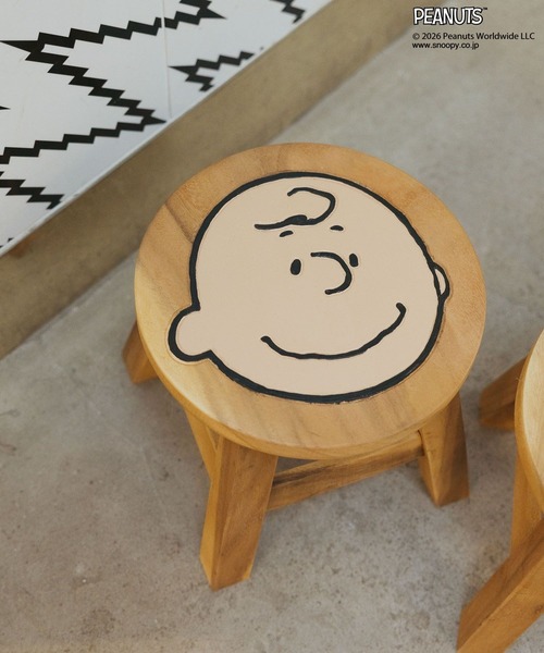 スヌーピー椅子　スツール PEANUTS 家具 「PEANUTS×BAYFLOW」ウッドスツール : ZOZOTOWN Yahoo!店