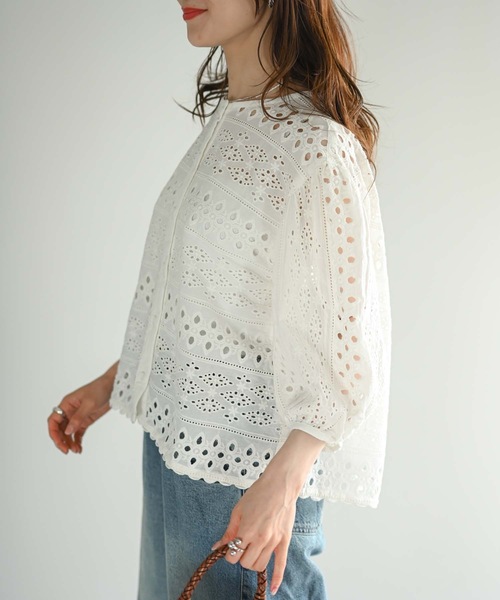 Muffiny tシャツ 2WAYカットワークレースブラウス レディース 