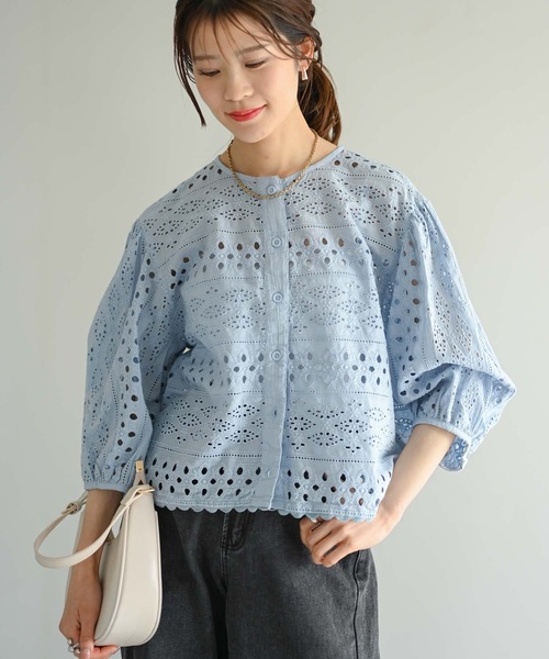 Muffiny tシャツ 2WAYカットワークレースブラウス レディース