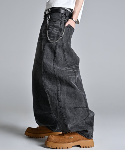 「ADRER」 デニムパンツ X-SMALL ブラック メンズ_画像4