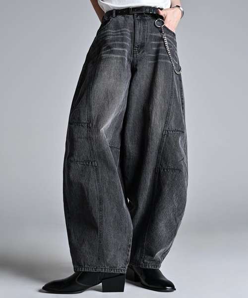 「ADRER」 デニムパンツ X-SMALL ブラック メンズ_画像5
