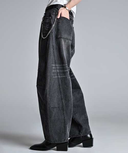 「ADRER」 デニムパンツ X-SMALL ブラック メンズ_画像6