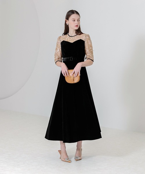 「Leja」 半袖ワンピース MEDIUM ブラック レディース_画像3