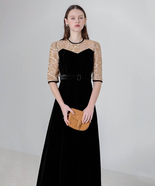 「Leja」 半袖ワンピース MEDIUM ブラック レディース_画像6