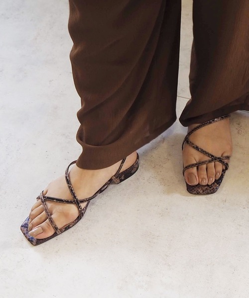 「Daniella&GEMMA」 「GEMMALINN」フラットサンダル 40 グレー レディース_画像6