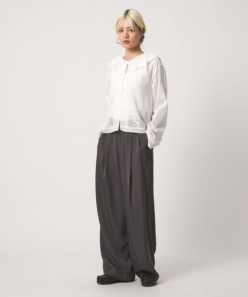 新品未使用　ユナイテッドアローズ　フリル BEAUTY＆YOUTH UNITED ARROWS ブラウス シャツ エンブロイダリー
