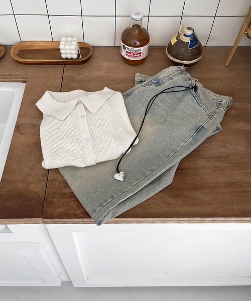 「UNE MANSION」 デニムパンツ LARGE ブラウン系その他 レディース_画像2