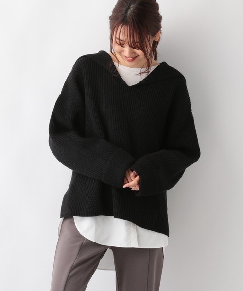 GLOBAL WORK（グローバルワーク） ニット 洗えるセーラーカラーニット