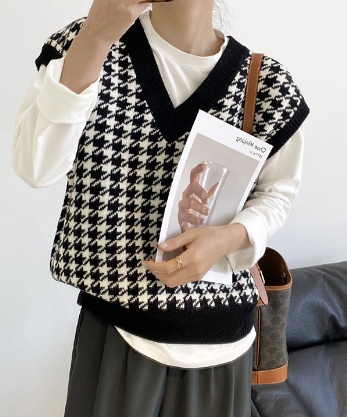 22新発 ベスト Urge 千鳥柄 ニット