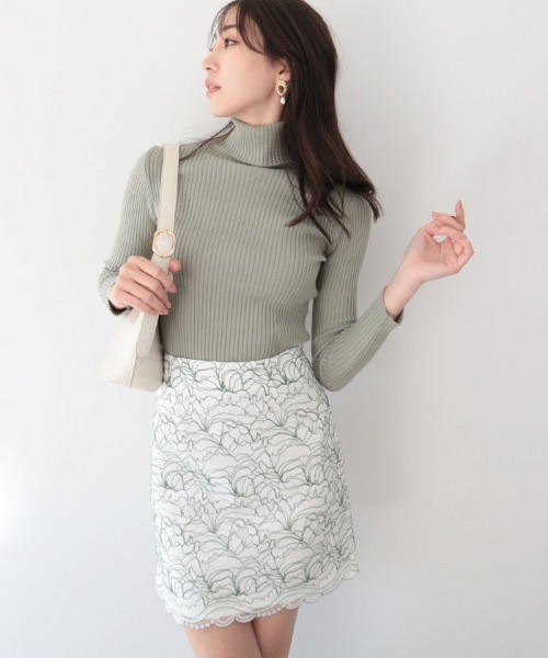 AMBIENT（アンビエント） スカート コードレーススカラップヘムミニ