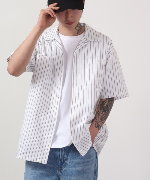 ミシカTシャツ アシンメトリー MISHKA シャツ ミシカ デスアダーバックプリントストライプ