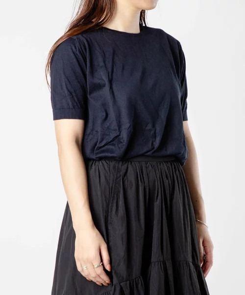 JOHN SMEDLEY ニット・セーター 紺 4119424N0020 良質 JOHN SMEDLEY（ジョンスメドレー） クルーネックニット
