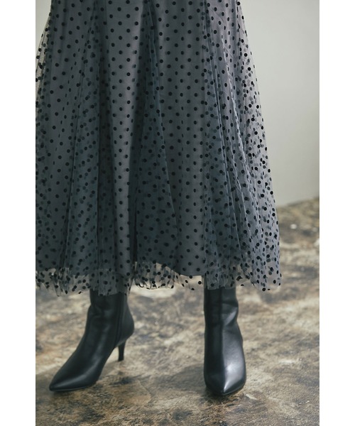&. NOSTALGIA スカート フロッキードットチュールスカート : ZOZOTOWN