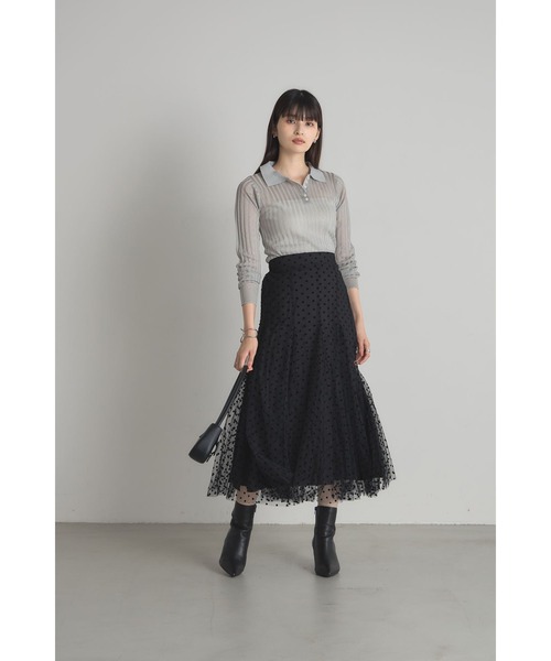 &. NOSTALGIA（ノスタルジア） スカート フロッキードットチュール