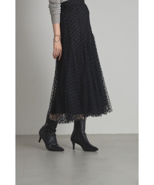 &. NOSTALGIA（ノスタルジア） スカート フロッキードットチュール