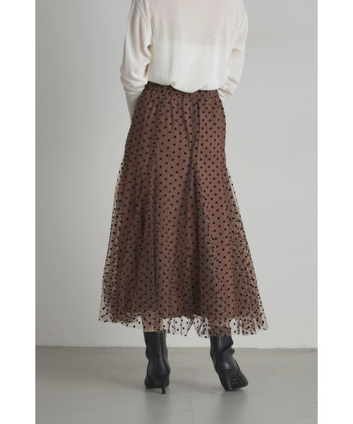 &. NOSTALGIA（ノスタルジア） スカート フロッキードットチュール