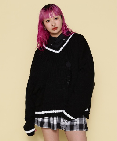 ニット セーター NORA/ノラ/ダメージニット レディース NORA ニット セーター NORA/ノラ/ダメージニット レディース