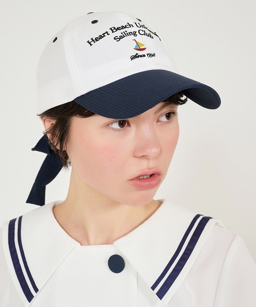 TINA：JOJUN キャップ 帽子 バイカラー リボンキャップ