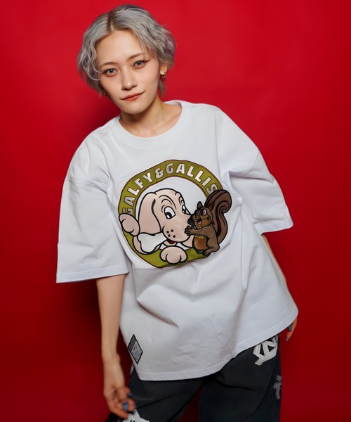 GALFY tシャツ GA×GALFY-犬とリス仲良しTee メンズ レディース