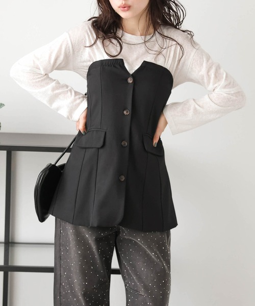 ベスト ジレ ベアボタンビスチェ レディース : ZOZOTOWN Yahoo