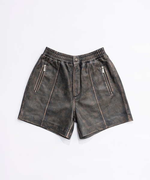 ♡プランクプロジェクト♡レザーショートパンツ　24aw 38 ブラック 羊革　黒 ♡プランクプロジェクト♡レザーショートパンツ 24aw 38