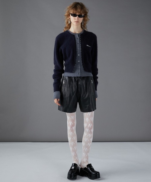 ♡プランクプロジェクト♡レザーショートパンツ　24aw 38 ブラック 羊革　黒 ♡プランクプロジェクト♡レザーショートパンツ 24aw 38
