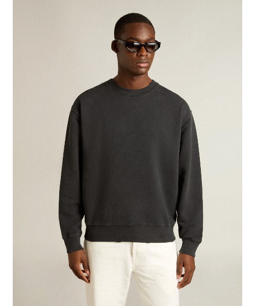 トレーナー スウェット スウェットシャツ（ウォッシュドブラック） バックに逆さまのロゴ - Jersey Capsule メンズ レディースの画像
