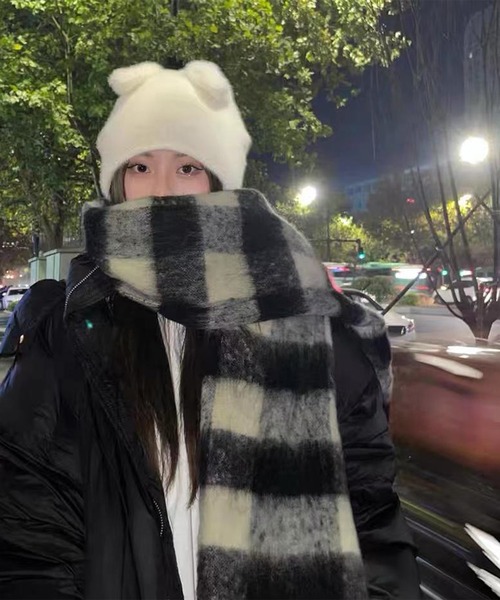 マフラー ストール 「M2SUQARED/エムツースクエア」ボリュームフリンジ