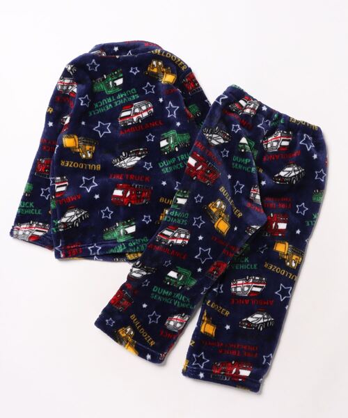 Kids Foret（キッズフォーレ） パジャマ 車柄前開きボアパジャマ