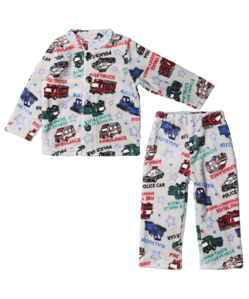 Kids Foret（キッズフォーレ） パジャマ 車柄前開きボアパジャマ