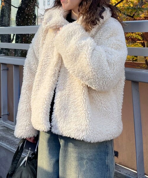 fredy emue（フレディエミュ） ムートンコート ボアコート フェイク