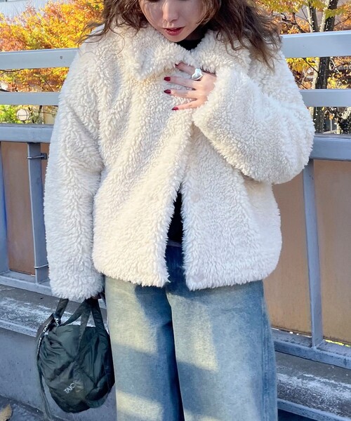 fredy emue（フレディエミュ） ムートンコート ボアコート フェイク