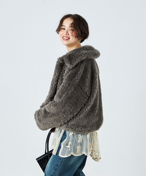 fredy emue（フレディエミュ） ムートンコート ボアコート フェイク