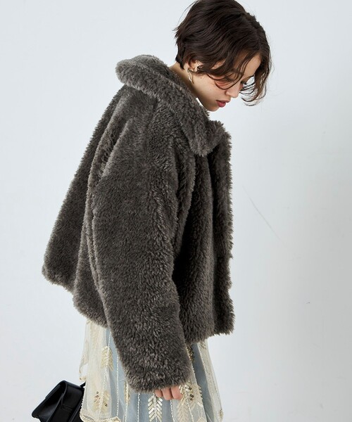 fredy emue（フレディエミュ） ムートンコート ボアコート フェイク