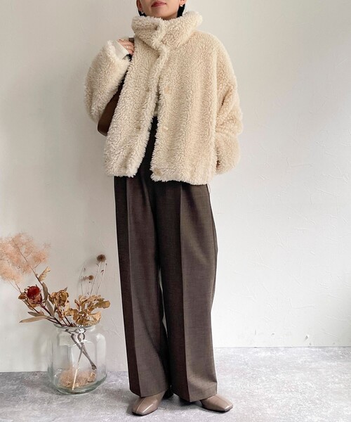 fredy emue（フレディエミュ） ムートンコート ボアコート フェイク