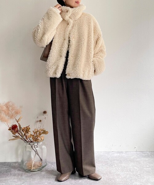 fredy emue（フレディエミュ） ムートンコート ボアコート フェイク