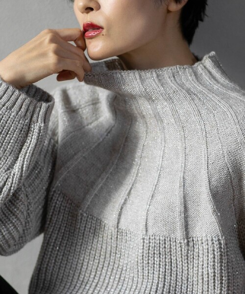 Our 洗えるハイネックニット ニット セーター 「洗える」カシミヤブレンド ハイネック レディース