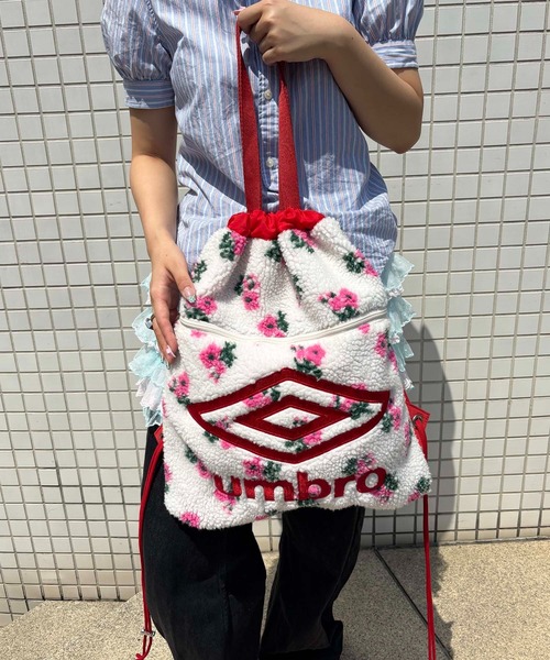 キャセリーニ　umbro バックパック　2way ボア　バッグ　花柄　アンブロ Casselini デイバック リュック 「UMBRO × Casselini」フェイク