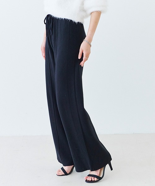 パンツ 「Fizz/フィズ」　サイドリブピンタックワイドニットパンツ レディース | Fizz | 05