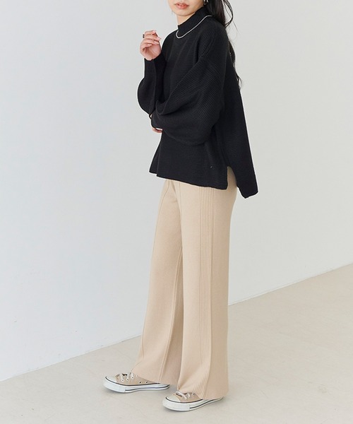 パンツ 「Fizz/フィズ」　サイドリブピンタックワイドニットパンツ レディース | Fizz | 08