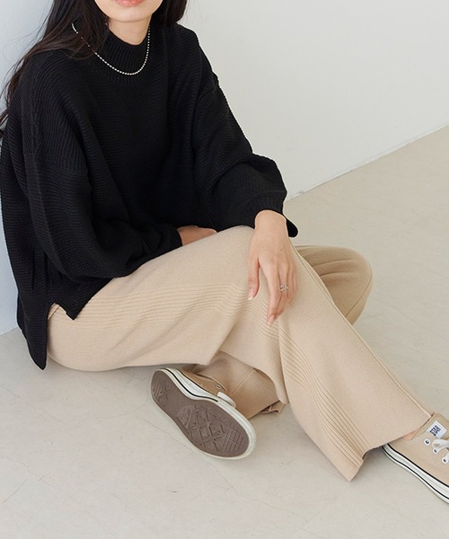 パンツ 「Fizz/フィズ」　サイドリブピンタックワイドニットパンツ レディース | Fizz | 09