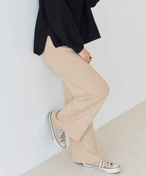 パンツ 「Fizz/フィズ」　サイドリブピンタックワイドニットパンツ レディース | Fizz | 10