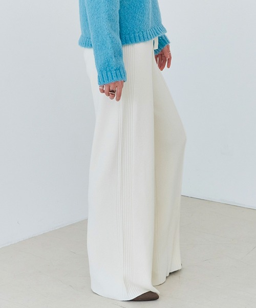 パンツ 「Fizz/フィズ」　サイドリブピンタックワイドニットパンツ レディース | Fizz | 14
