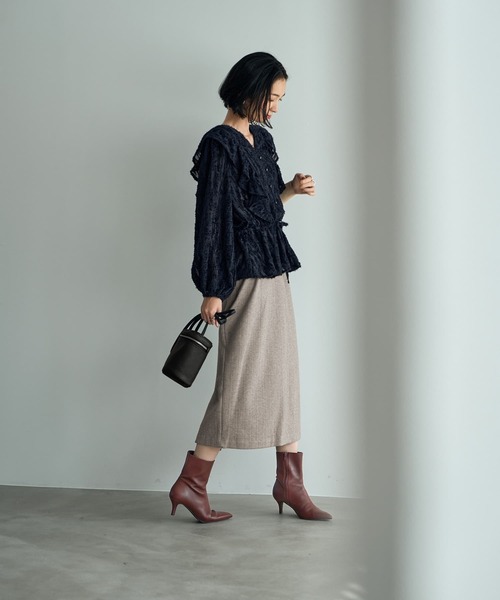 ブラウス シャツ フリンジシアーショートシャツ レディース セール】シアーフリンジショートシャツ（シャツ/ブラウス
