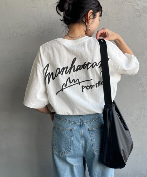 tシャツ 「MANHATTAN PORTAGE/マンハッタンポーテージ」 別注 手描き風ロゴ バックプリントTシャツ レディース メンズ