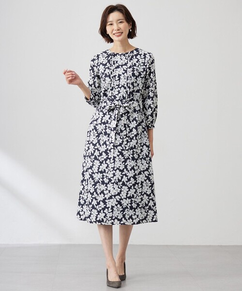 J.PRESS（J.プレス） ワンピース 「洗える」スパンフラワープリント