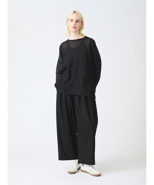 tシャツ mizuiro ind ワッシャーボイルクルーネックワイドプルオーバー レディース mizuiroind tシャツ mizuiro ind ワッシャーボイルクルーネック