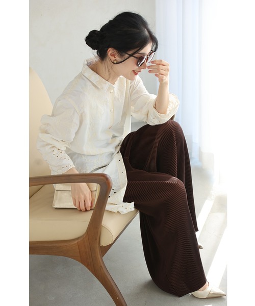 KJさま cawaii パンツ 重ね着楽しむ プリーツパンツ レディース : ZOZOTOWN